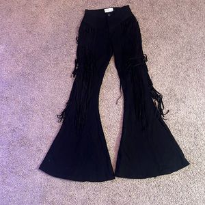 Sterling & stitch flare fringe pants